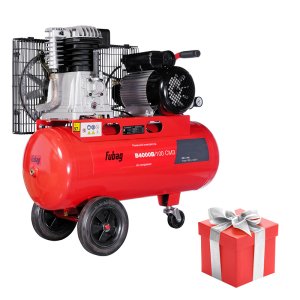 Ременной одноступенчатый компрессор FUBAG B4000B/100 CM3 + Катушка с резиновым шлангом с разъемами рапид в ПОДАРОК