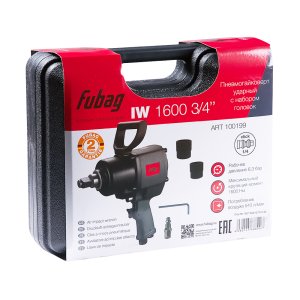 FUBAG Пневмогайковерт ударный IW1600 3/4 дюйма с  набором головок в кейсе в Саранск фото