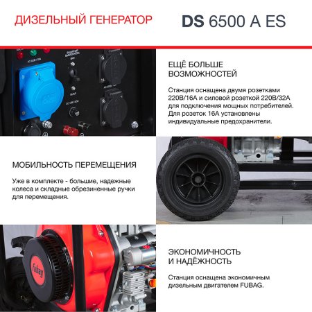 FUBAG Дизельный генератор с электростартером и коннектором автоматики DS 6500 A ES в Саранск фото