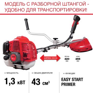 FUBAG Бензиновый триммер FPT 43R + Триммерная леска  сечение витой квадрат L 130 м * 2.4 мм в ПОДАРОК в Саранск фото